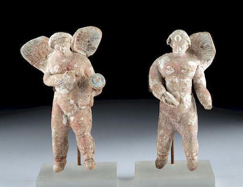Polychrome Greek Canosan Polychrome Cherub Figures