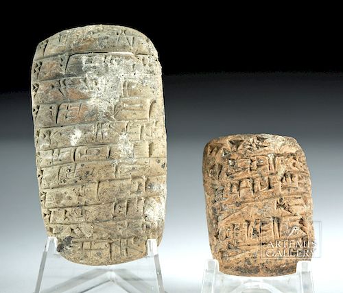 Lot of 2 Translated Mesopotamian Cuneiform Tablets