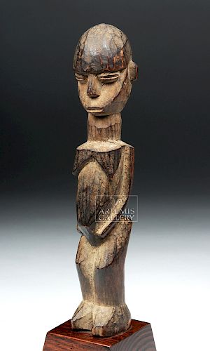 20th C. African Lobi Wood Female Figure