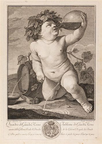 After Guido Reni, (Italian, 1575-1642), Bacchus by Giuseppi Camerata (Italian, 1718-1803) and Alliance of Peace and Abundance by