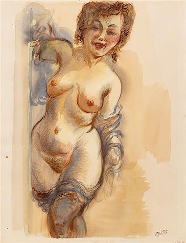 George Grosz, (German-American, 1893-1959), Nude, 1939