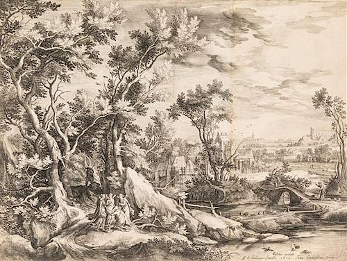 Jan Van Londerseel, (Flemish, c. 1570-1625), Jacob and the Angels, after G.C. de Hondecoeter, 1614