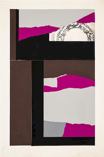 Louise Nevelson, (Russian-American, 1899-1988), Untitled Collage Study, together with a signed lithograph of the work