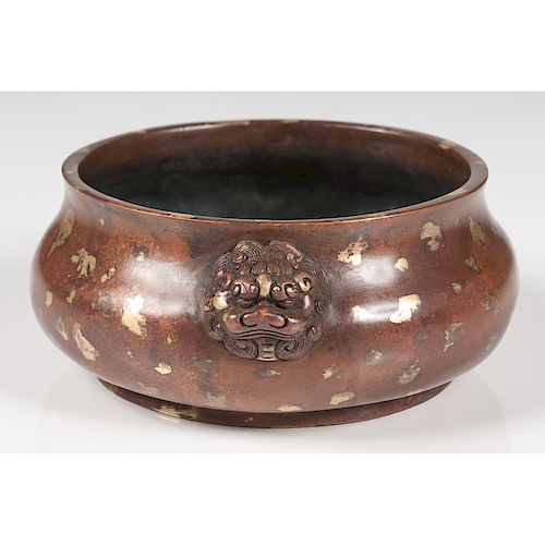 Qing Gold-Splashed Bronze Censer