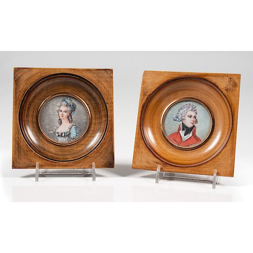 Portrait Miniatures, Duc de Rotrau and Madame de Lille