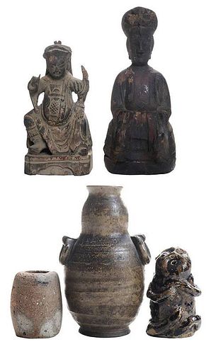 Three Pieces Japanese Ceramics and