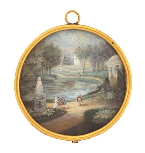 A Continental Painted Miniature Diameter 3 inches.