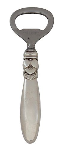 A Danish Silver Handled Bottle Opener Length 4 3/4 inches.