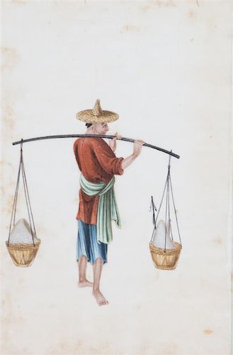 Chinese School, (19th Century), A Set of Six Works Depicting Craftsmen