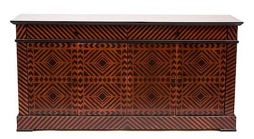 A Modern Painted Wood Sideboard Height 36 x width 72 x depth 20 inches.