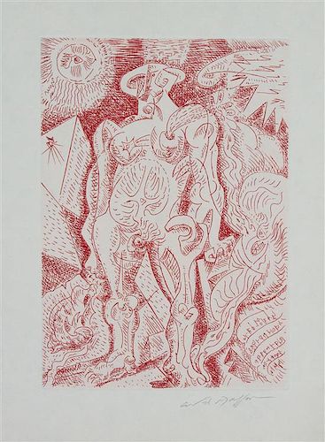 Andre Masson, (French, 1896-1979), Plate I, from Le Septieme Chant, 1974