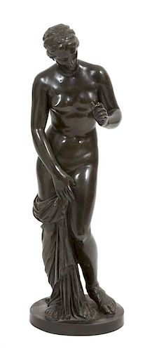 A Bronze Sculpture of a Classical Nude Height 27 1/2 inches.