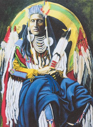 Helmut Koller, (Austrian, b. 1954), Two Works; Young Navajo and Medicine Crow