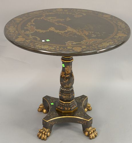 Mario Buatta John Widdicomb Chinese chinoiserie decorated round tea table