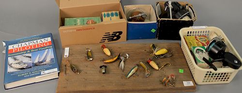 Six vintage spinning reels including Heddon, Zebco, Johnson, Michell & BedRay, and Mitchell (all with original boxes) plus 12 vintag...
