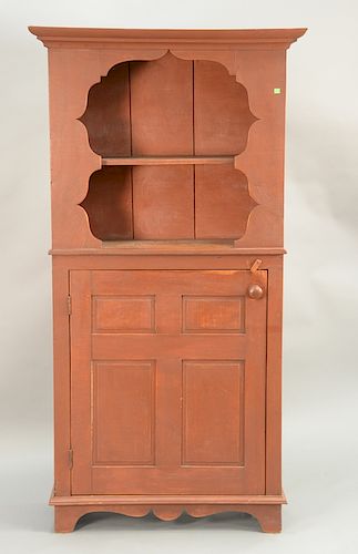 Primitive style cupboard with door in bottom. ht. 76 in., wd. 35 in.