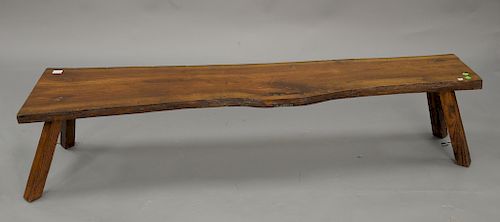 Modern slab wood bench. ht. 15 1/2 in., lg. 72 in.