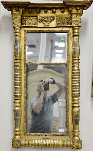 Federal gilt two part mirror, 40" x 19 1/2".