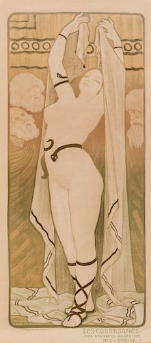 Paul Berthon, (French, 1872-1909), A group of three works: Les Courtisanes, Woman with Iris, and Le Livre de Magda (poÌ©sie par A