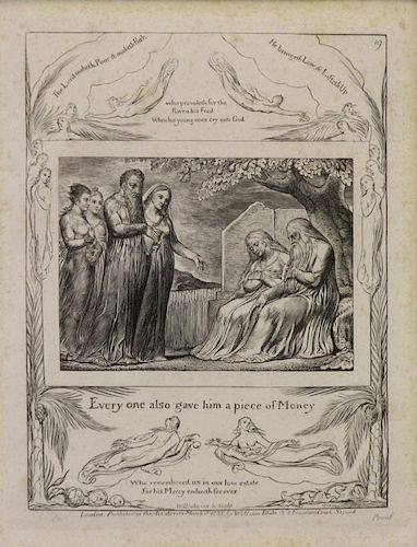 BLAKE, William. Engraving. From the "Book of Job: