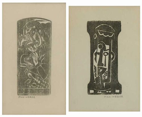 WEBER, Max. Two (2) Woodblock Prints.