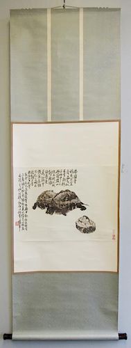 Hanging Scroll with Turtles.