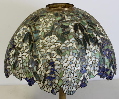UNSIGNED. Fine Quality Leaded Glass Lamp Shade .