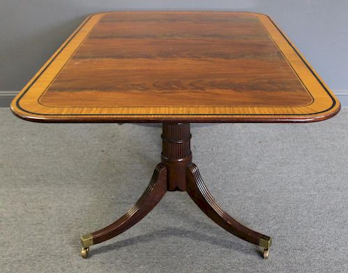 BAKER. Signed Mahogany Dining Table and Leaves.