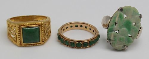 JEWELRY. Gold and Jade Jewelry Grouping.