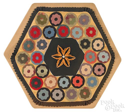 Hexagonal penny rug