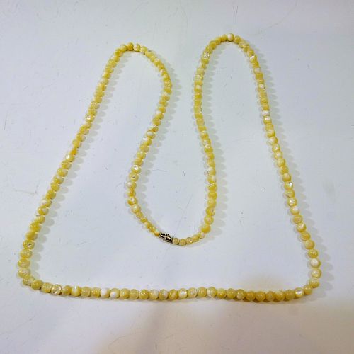 NATURAL CHEQU MOTHER OF PEARL BEADS NECKLACE