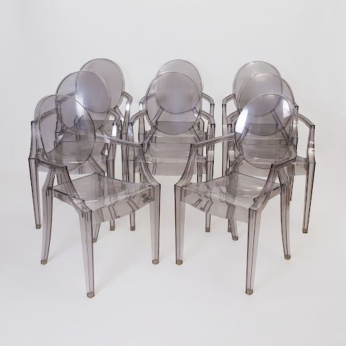 Set of Eight Phillipe Stark Lucite 'Ghost' Chairs for Kartell