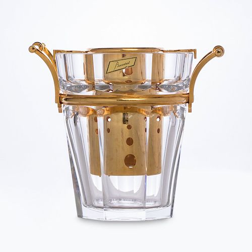 Baccarat Gilt-Bronze Mounted Glass Ice Bucket