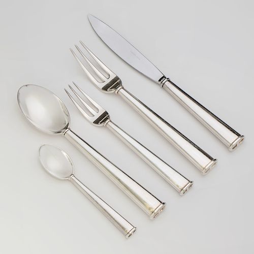 Hermes Silver Plate Part Flatware Service in the 'Comete' Pattern