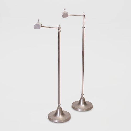 Pair of Chrome Reading Lamps, of Recent Manufacture