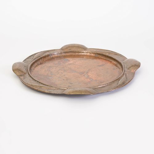 Arts and Crafts Style Hammered Copper Tray