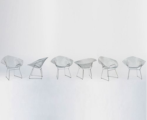 Six 'Diamond' - '421-2' chairs, 1951