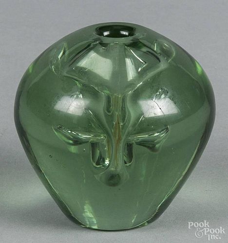 Dominick Labino art glass paperweight, signed on base and dated 1967, 3 3/4'' dia.