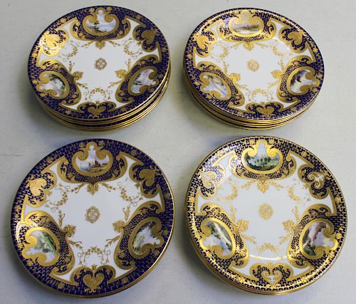 20 Paint & Gilt Decorated Royal Worcester Plates.