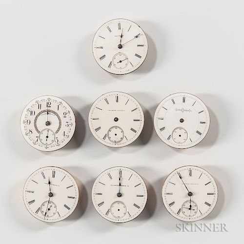 Seven Model "1" 18 Size Illinois Movements and Dials