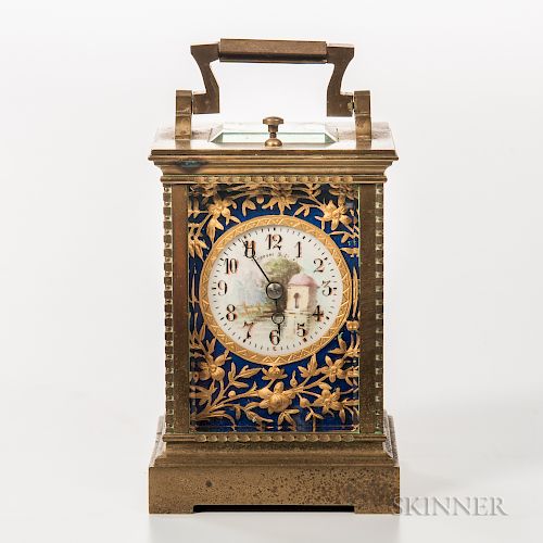 Diminutive Gilt-brass Carriage Clock