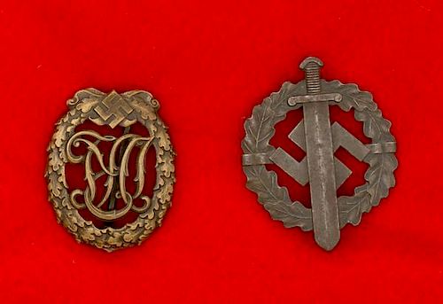 German WWII Sport Badges, Lot of Two 