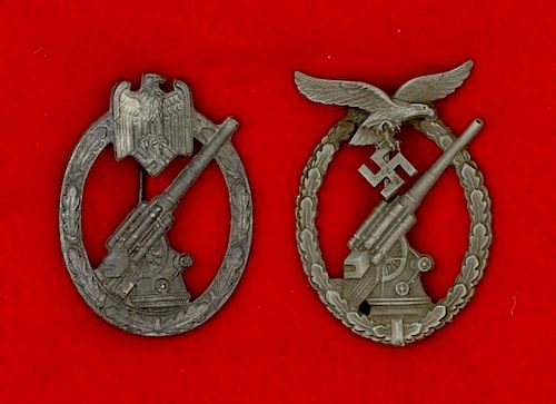 German WWII Flak Badges, Lot of Two 