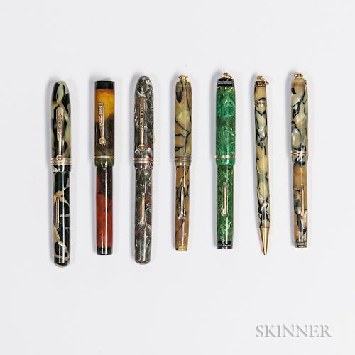 Seven Gold Bond Writing Implements