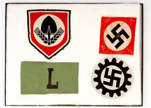 German WWII Armbands and Sport Shirt Emblems Lot of Four 