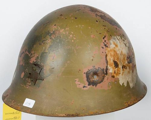 Japanese WWII Medics Red Cross Army Helmet Shell 