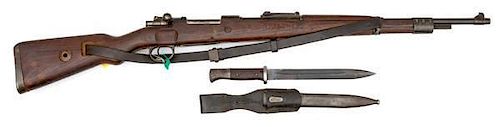 **WWII German Nazi K98 Bolt-Action Rifle with Bayonet 