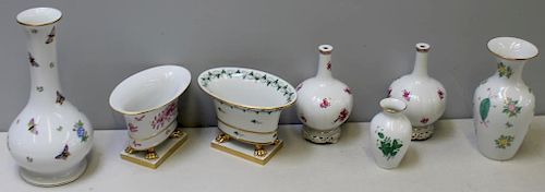HEREND. Grouping of Porcelain Vases.