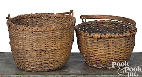 Two Pennsylvania splint gathering baskets