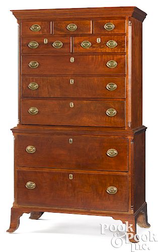 Pennsylvania Chippendale walnut chest on chest